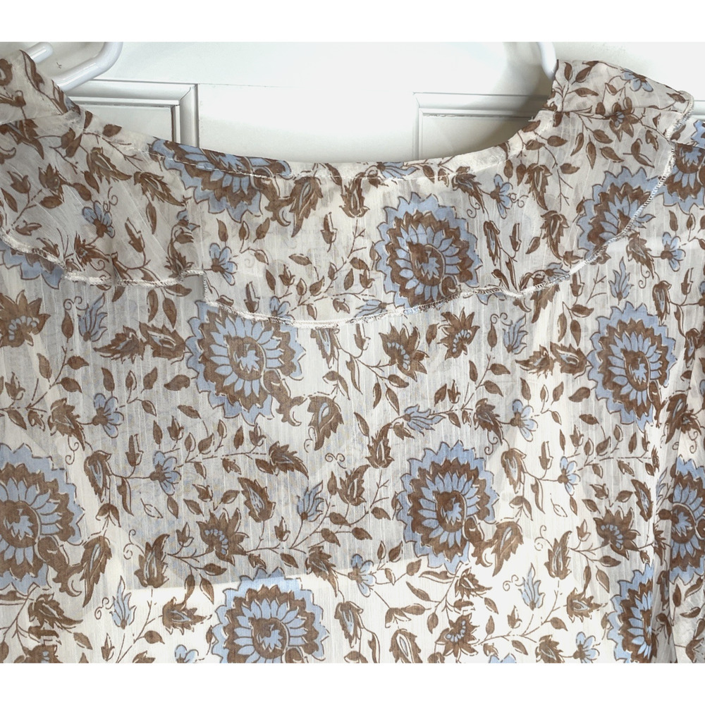 Lucky Brand Women’s Bohemian Ruffle Maxi Dress Size S Floral Cottage Peasant - Picture 12 of 16